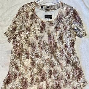 Lovely 2 Piece Floral Print Sheer Dress with Lining